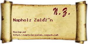 Napholz Zalán névjegykártya
